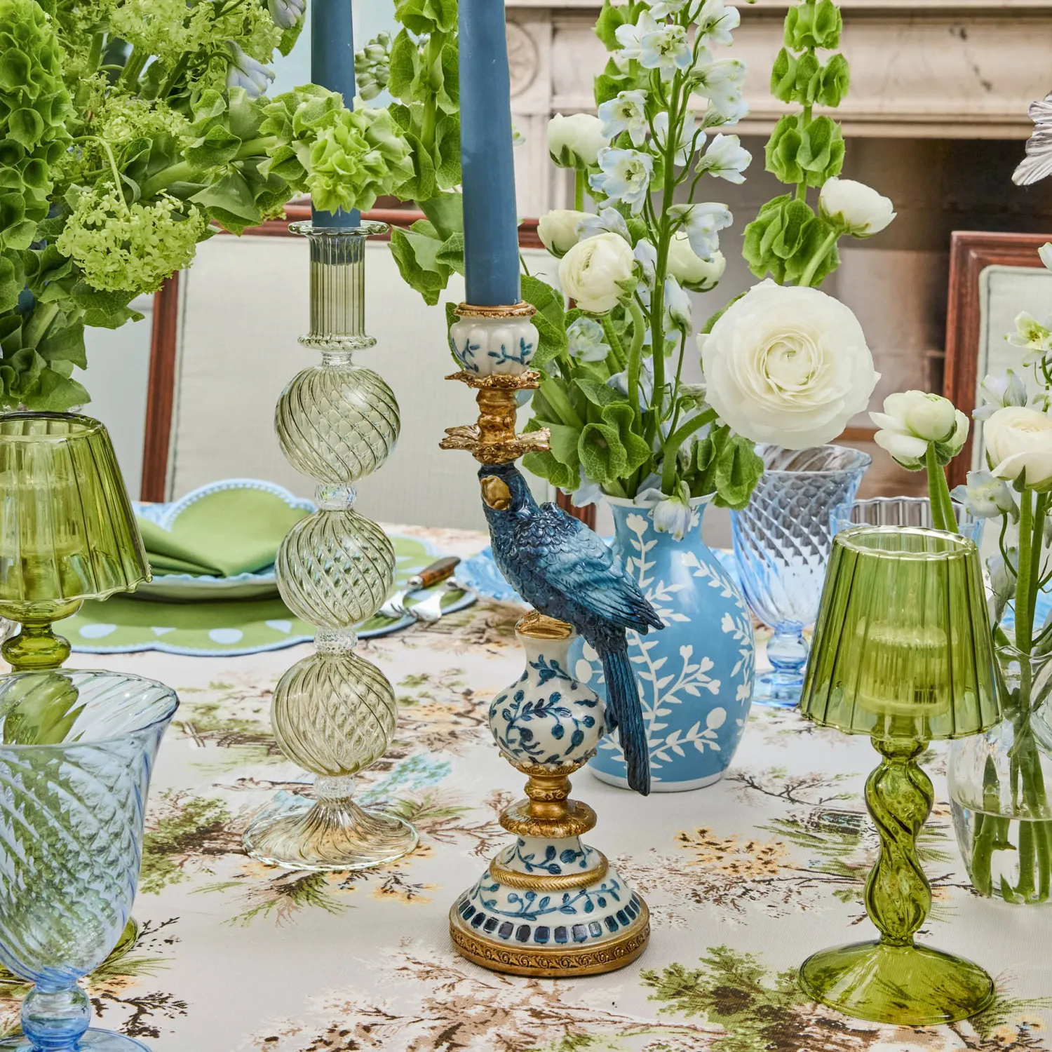 Mrs. Alice Pale Blue Hand Painted Tole Bud Vases (Set of 3)< Vases | Vases & Planters