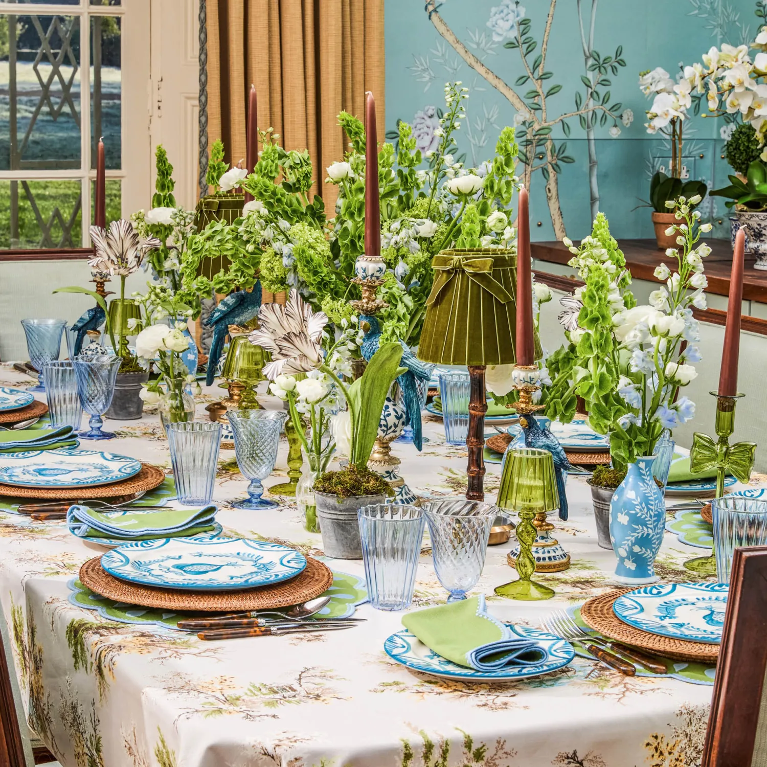 Mrs. Alice Pale Blue Hand Painted Tole Bud Vases (Set of 3)< Vases | Vases & Planters