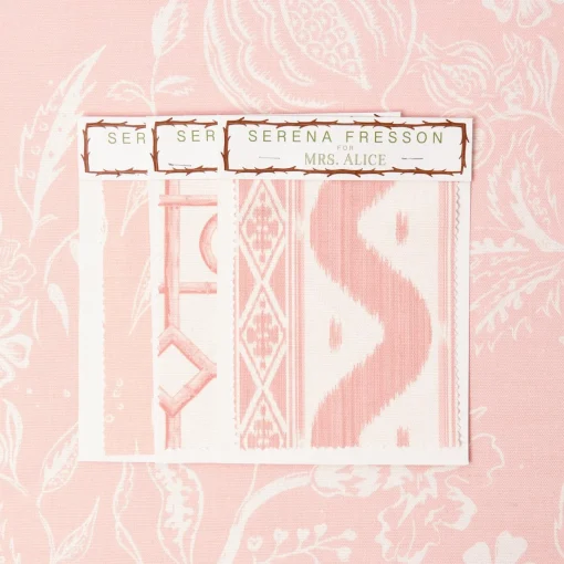 Mrs. Alice Palm Beach Pink Chelsea Square Fabric< Serena Fresson Fabrics