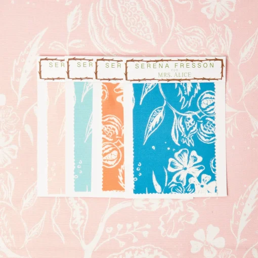 Mrs. Alice Palm Beach Pink Chelsea Square Fabric< Serena Fresson Fabrics