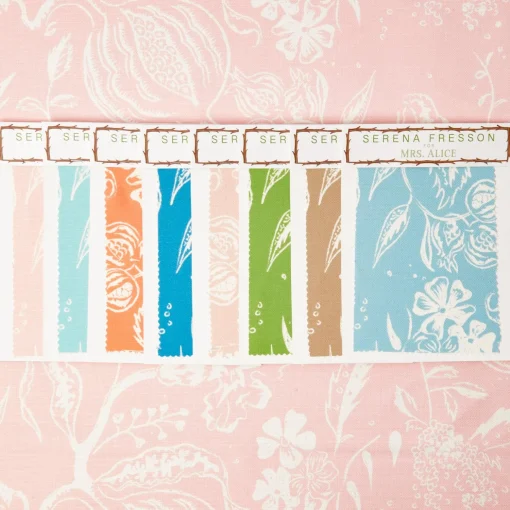 Mrs. Alice Palm Beach Pink Chelsea Square Fabric< Serena Fresson Fabrics