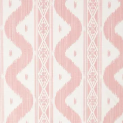 Mrs. Alice Palm Beach Pink Ikat Stripe Fabric< Serena Fresson Fabrics