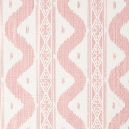 Mrs. Alice Palm Beach Pink Ikat Stripe Fabric< Serena Fresson Fabrics