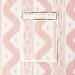 Mrs. Alice Palm Beach Pink Ikat Stripe Fabric< Serena Fresson Fabrics