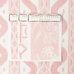 Mrs. Alice Palm Beach Pink Ikat Stripe Fabric< Serena Fresson Fabrics