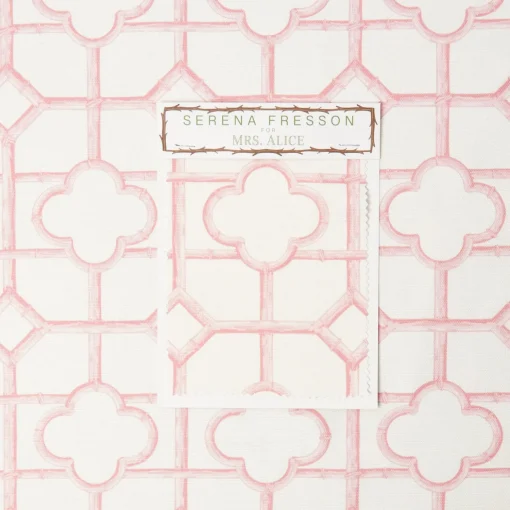 Mrs. Alice Palm Beach Pink Shaded Bamboo Fabric< Serena Fresson Fabrics