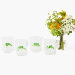 Mrs. Alice Palm Tree Glasses (Set of 4)< Summer Glassware | Glasses