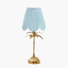 Mrs. Alice Palm Tree Rechargeable Lamp with Soft Blue Lotus Shade (14cm)< Rechargeable Table Lamps