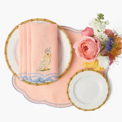 Mrs. Alice Parrot Coral Linen Napkins (Set of 4)< Summer Table Linen | Napkins