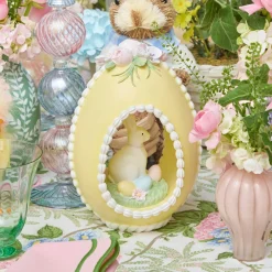 Mrs. Alice Pastel Yellow Bunny in Egg< Spring Decorations