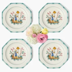 Mrs. Alice Patricia Blue Bamboo Starter Plates (Set of 4)< Summer Crockery | Starter Plates