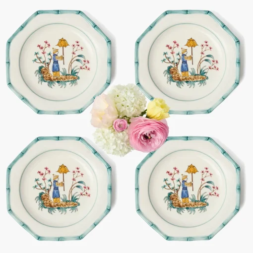 Mrs. Alice Patricia Blue Bamboo Starter Plates (Set of 4)< Summer Crockery | Starter Plates