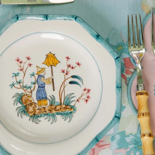 Mrs. Alice Patricia Blue Bamboo Starter Plate< Summer Crockery | Starter Plates