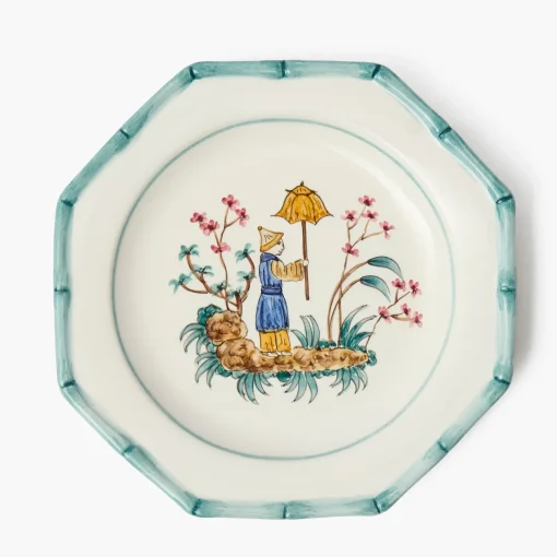 Mrs. Alice Patricia Blue Bamboo Starter Plate< Summer Crockery | Starter Plates