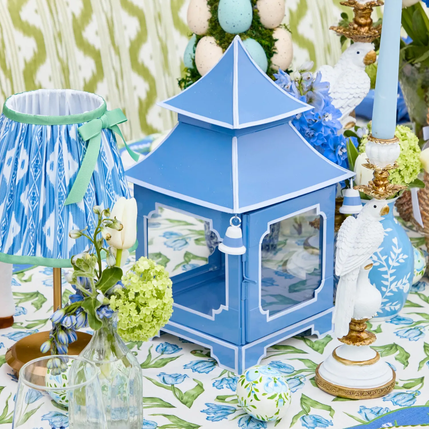 Mrs. Alice Periwinkle Pagoda Lantern< Spring Decorations | Pagodas & Lanterns