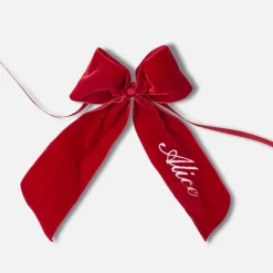 Mrs. Alice Personalisable Berry Red Velvet Bow< Napkin Rings & Bows | Mrs. Alice Monogram