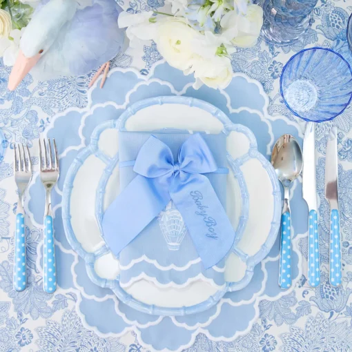Mrs. Alice Personalisable Blue Grosgrain Bow< Napkin Rings & Bows | Mrs. Alice Monogram