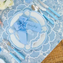 Mrs. Alice Personalisable Blue Grosgrain Bow< Napkin Rings & Bows | Mrs. Alice Monogram