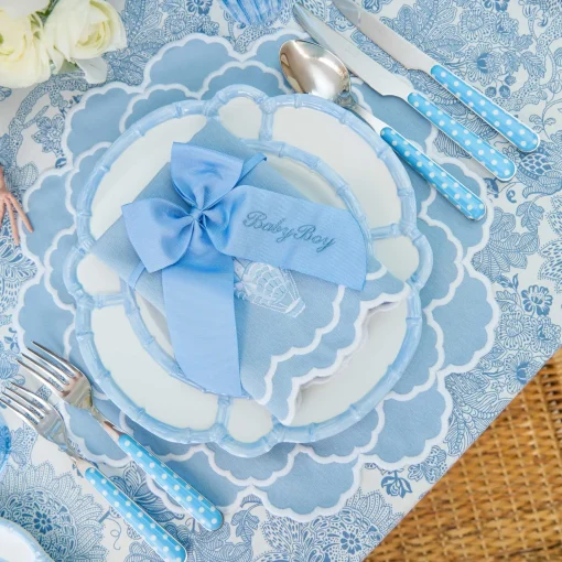 Mrs. Alice Personalisable Blue Grosgrain Bow< Napkin Rings & Bows | Mrs. Alice Monogram