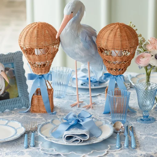 Mrs. Alice Personalisable Blue Grosgrain Bow< Napkin Rings & Bows | Mrs. Alice Monogram