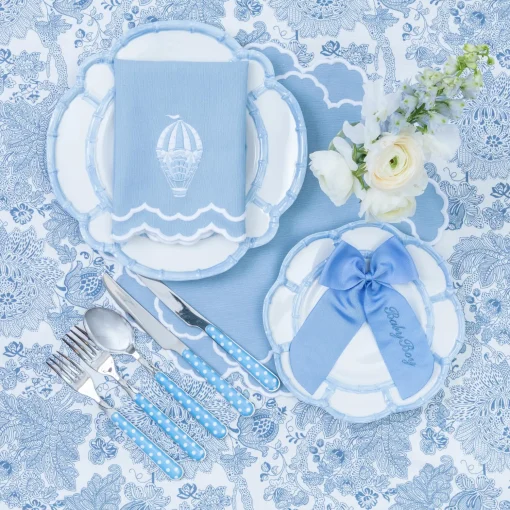 Mrs. Alice Personalisable Blue Grosgrain Bow< Napkin Rings & Bows | Mrs. Alice Monogram