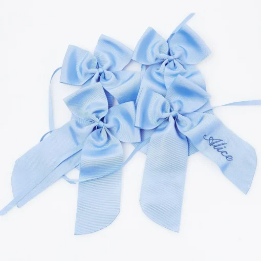Mrs. Alice Personalisable Blue Grosgrain Bow< Napkin Rings & Bows | Mrs. Alice Monogram