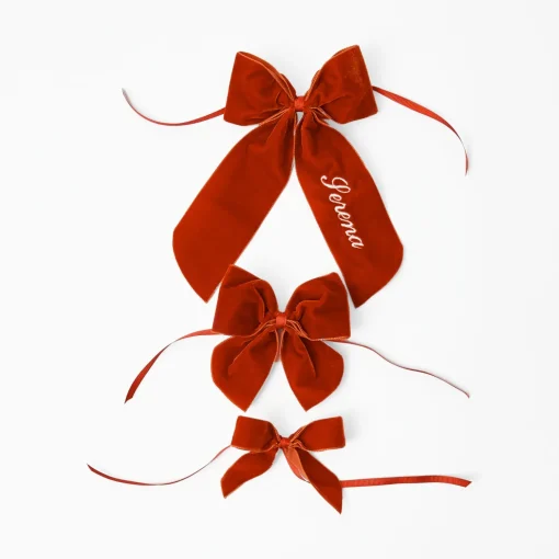 Mrs. Alice Personalisable Burnt Orange Bow< Napkin Rings & Bows | Mrs. Alice Monogram