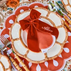 Mrs. Alice Personalisable Burnt Orange Bow< Napkin Rings & Bows | Mrs. Alice Monogram