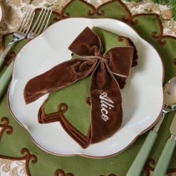 Mrs. Alice Personalisable Chocolate Bow< Napkin Rings & Bows | Mrs. Alice Monogram