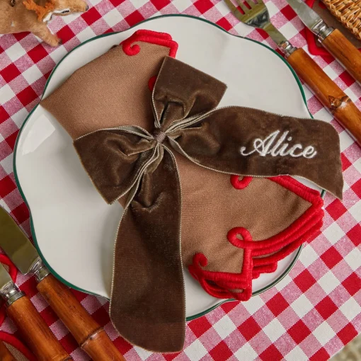 Mrs. Alice Personalisable Chocolate Bow< Napkin Rings & Bows | Mrs. Alice Monogram