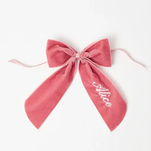 Mrs. Alice Personalisable Dusty Pink Bow< Napkin Rings & Bows | Mrs. Alice Monogram