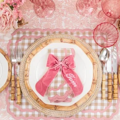 Mrs. Alice Personalisable Dusty Pink Bow< Napkin Rings & Bows | Mrs. Alice Monogram