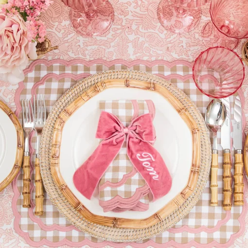 Mrs. Alice Personalisable Dusty Pink Bow< Napkin Rings & Bows | Mrs. Alice Monogram