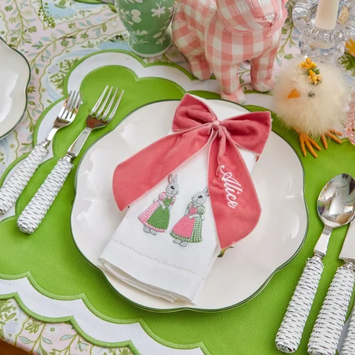 Mrs. Alice Personalisable Dusty Pink Bow< Napkin Rings & Bows | Mrs. Alice Monogram