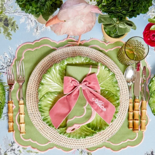 Mrs. Alice Personalisable Dusty Pink Bow< Napkin Rings & Bows | Mrs. Alice Monogram