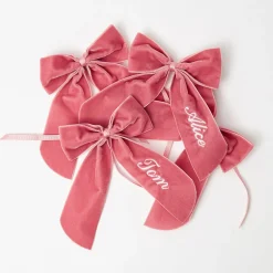 Mrs. Alice Personalisable Dusty Pink Bow< Napkin Rings & Bows | Mrs. Alice Monogram