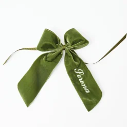 Mrs. Alice Personalisable Forest Green Bow< Napkin Rings & Bows | Mrs. Alice Monogram