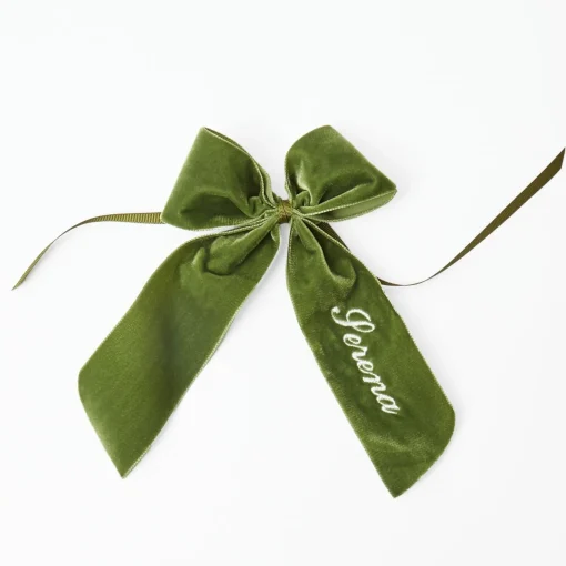 Mrs. Alice Personalisable Forest Green Bow< Napkin Rings & Bows | Mrs. Alice Monogram