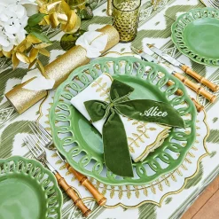 Mrs. Alice Personalisable Forest Green Bow< Napkin Rings & Bows | Mrs. Alice Monogram