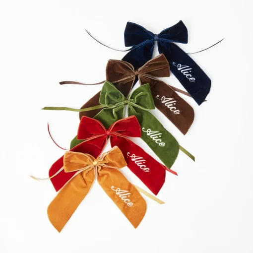 Mrs. Alice Personalisable Forest Green Bow< Napkin Rings & Bows | Mrs. Alice Monogram