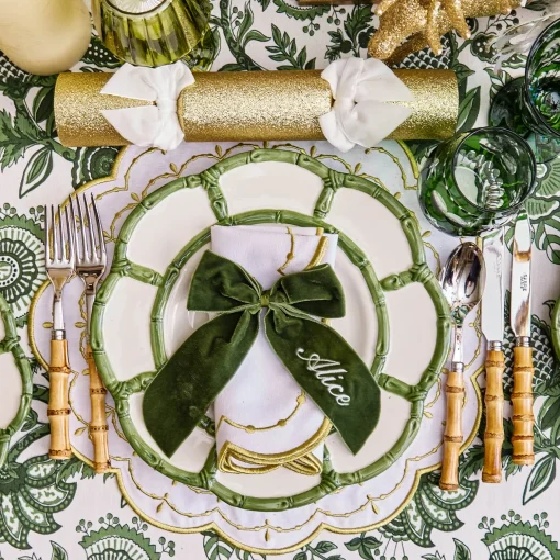 Mrs. Alice Personalisable Forest Green Bow< Napkin Rings & Bows | Mrs. Alice Monogram