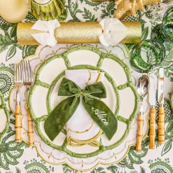 Mrs. Alice Personalisable Forest Green Bow< Napkin Rings & Bows | Mrs. Alice Monogram