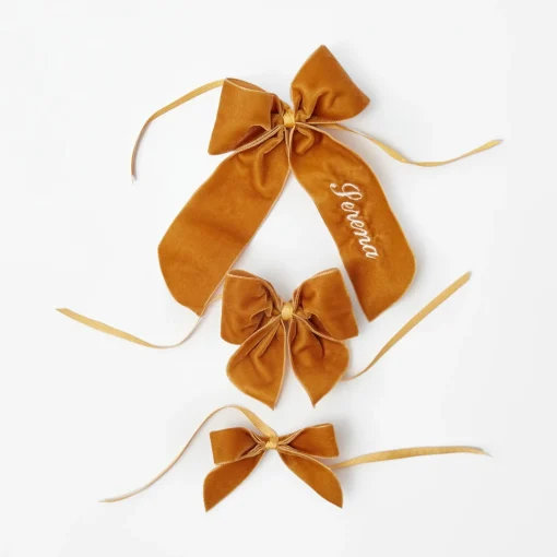Mrs. Alice Personalisable Mustard Bow< Napkin Rings & Bows | Mrs. Alice Monogram