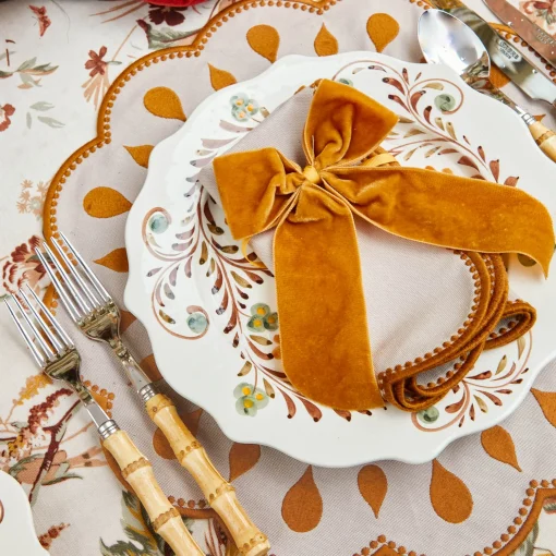 Mrs. Alice Personalisable Mustard Bow< Napkin Rings & Bows | Mrs. Alice Monogram