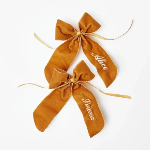 Mrs. Alice Personalisable Mustard Bow< Napkin Rings & Bows | Mrs. Alice Monogram