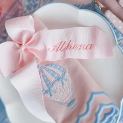 Mrs. Alice Personalisable Pink Grosgrain Bow< Napkin Rings & Bows | Mrs. Alice Monogram