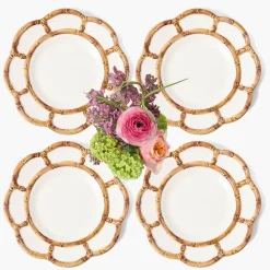 Mrs. Alice Petal Bamboo Ceramic Dinner Plates (Set of 4)< Summer Crockery | Dinner Plates