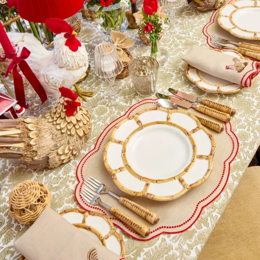 Mrs. Alice Petal Bamboo Ceramic Dinner Plates (Set of 4)< Summer Crockery | Dinner Plates