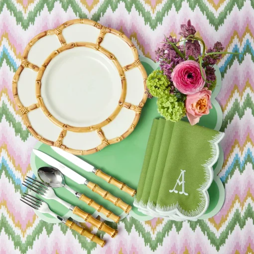 Mrs. Alice Petal Bamboo Ceramic Dinner Plates (Set of 4)< Summer Crockery | Dinner Plates