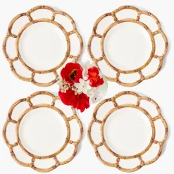 Mrs. Alice Petal Bamboo Ceramic Dinner Plates (Set of 4)< Summer Crockery | Dinner Plates